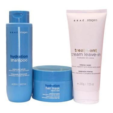 Imagem de Kit Braé Stages Hydration - Shampoo 250ml + Máscara 200g + Leave-In 20