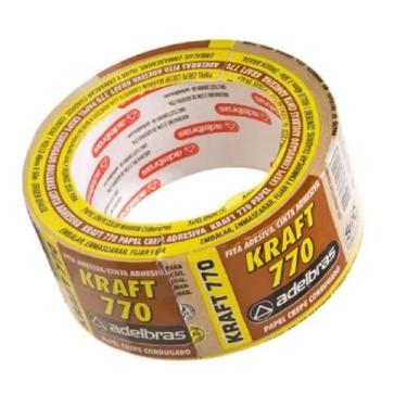 Imagem de FITA KRAFT PARA EMBALAGEM PAPEL 770 SLEEVE 48mm X 50 m ADELBRAS
