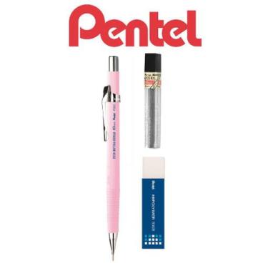 Imagem de Lapiseira Tecnica Pentel 0,5mm P-205 Sharp Rosa CL + Itens