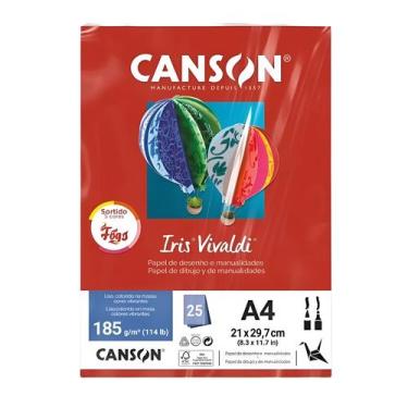 Imagem de Papel Canson Iris Vivaldi A4 185g 25 Folhas Sortidos Fogo