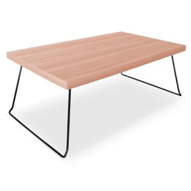 Imagem de Mesa de Centro Berlim Retangular em Aço e MDF Clean - Preta e Jade - G