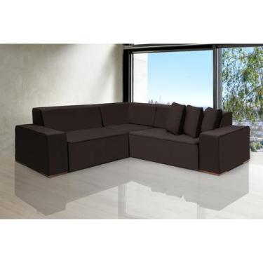 Imagem de Sofá Dubai 2.37x2.37m de Canto Retrátil  - Sofisticato, marrom