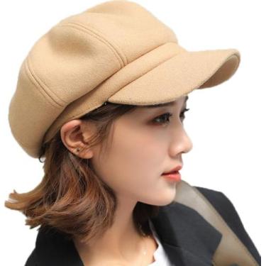 Imagem de Boina Feminina Gorro Chapéu Francesa Aveludada Elegante Com Aba - Macv