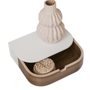 Imagem de Prateleira de parede suspensa com gaveta, prateleira de parede de madeira, gavetas de parede pequenas, prateleira de parede flutuante suspensa com gaveta, prateleira vintage, mesa de parede, corredor