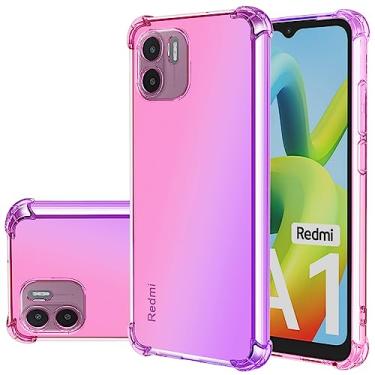Imagem de Gufuwo Capa para Redmi A1, Redmi A2 220733SI Capa fofa para meninas e mulheres, capa protetora de TPU macio antiarranhões gradiente à prova de choque para Xiaomi Redmi A1 (rosa)