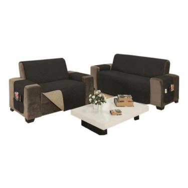 Imagem de Kit Com 2 Capas Para Sofá De 2 e 3 Lugares Impermeável Dupla Face - Br