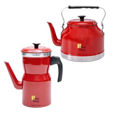 Imagem de Kit Bule Com Chaleira Grande Chá Café Leite Em Alumínio - DA ALUMINIO,