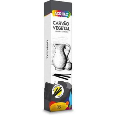 Imagem de Carvão para Desenho Acrilex Média C/6 Unidades