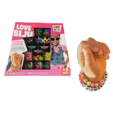 Imagem de Kit de Pulseiras e Miçangas Infantil Brinquedo - Toy Mix, Rosa, plasti