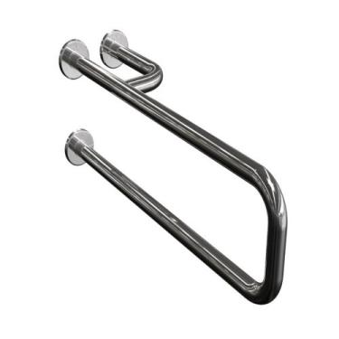 Imagem de Barra de Apoio Lateral Fixa Alumínio Polido - LEVEVIDA, 70 cm, LADO ES