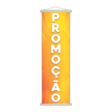 Imagem de Banner  Desconto Poster Lona Amarelo 100x30cm - PlimShop