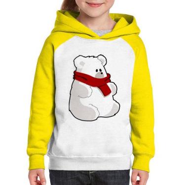 Imagem de Moletom Infantil Urso Polar - Foca na Moda, Branco, Amarelo, 6