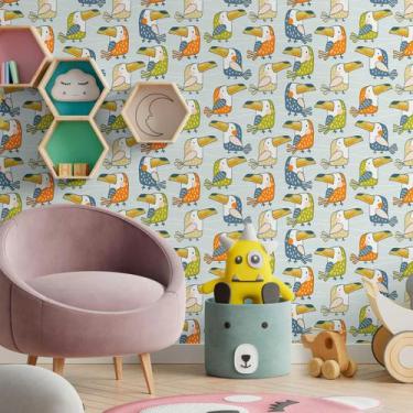 Imagem de Papel De Parede Adesivo Tucanos N09077 Rolo 0,58x3M - Adesivo BR