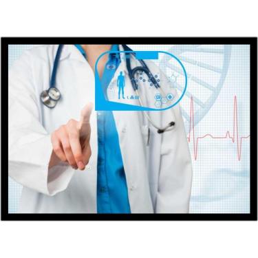 Imagem de Quadro Decorativo Medicina Consultórios Médicos Estetoscópio Com Moldu