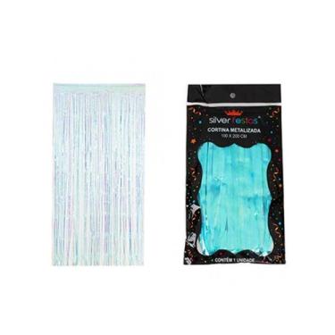 Imagem de Cortina Metalizada Azul Piscina Frutacor 100 X 200 Cm Un - Silverfesta