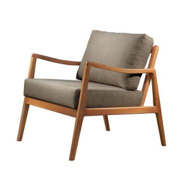 Imagem de Poltrona Giulia Luxo Madeira Maciça Castellar Móbile, Linho Cappuccino