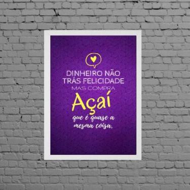 Imagem de Quadro Decorativo Açaí Felicidade 33x24cm - Quadros On-line, Madeira p