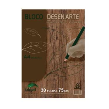 Imagem de Bloco para desenho A4 branco 75g com 30 folhas - edispel