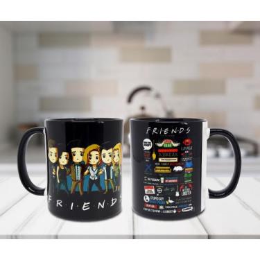 Imagem de Caneca Cerâmica Preta Personalizado Seriado Friends - GMH Prod. Serv. 