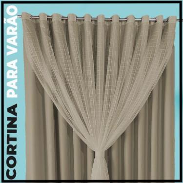 Imagem de cortina blackout de ilhois quarto 6,00 x 2,60 Miami bege - Bravin Cort