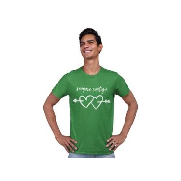 Imagem de Camiseta Dia dos Namorados Sempre Contigo Verde Bandeira - Del France,