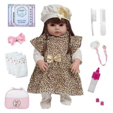 Imagem de Bebê Reborn Articulado Recém Nascida 46cm Corpo de Vinil - Cegonha Reb