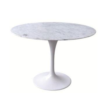 Imagem de Mesa de Jantar Tulipa Saarinen Redonda 80 cm Mármore Carrara - Eero Sa