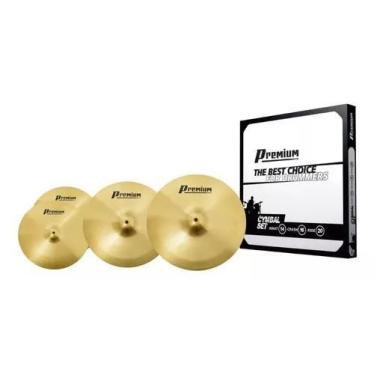 Imagem de Kit De Pratos Premium 14 16 20 Hihat Crash Ride Lançamento