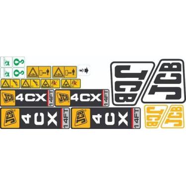 Imagem de Kit Adesivos Jcb 4cx Para Retroescavadeira - SPTS