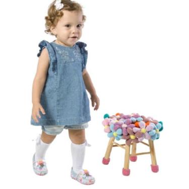 Imagem de Meia festa 3/4 menina fashion bebê cano longo laço galochita - GPM  Sh
