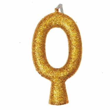 Imagem de Vela de Aniversário Puro Glitter Dourada - Festcolor, 0