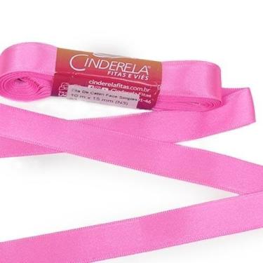 Imagem de Fita de Cetim Nº 03 15mm com 10 Metros - Cinderela, 53 ROSA CHICLETE