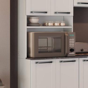 Imagem de Paneleiro Duplo 4 Portas Espaço para Forno em Aço Florença Branco Neve