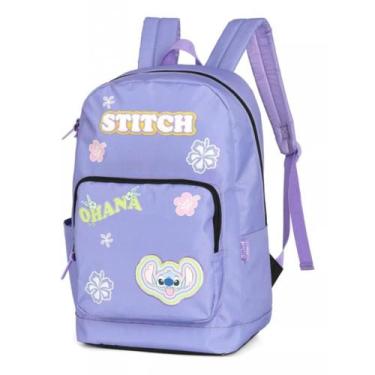 Imagem de Mochila Escolar de Costas Lilo Stitch Disney Lilas Original, Roxo