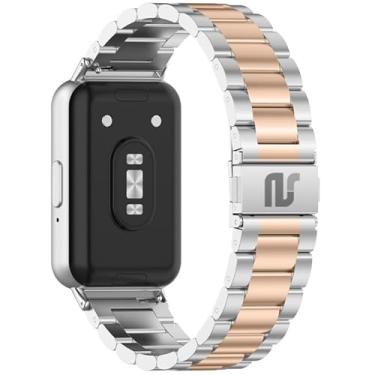 Imagem de Pulseiras NSmart magnética em aço inoxidável compativel com Galaxy Fit3 (Prata Rose Gold 3 elos, Fit3)