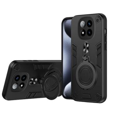 Imagem de Compatível com Xiaomi Redmi Note 14 Pro+ Plus Capa com suporte magnético à prova de choque Capa rígida de nível militar à prova de choque Compatível com Xiaomi Redmi Note 14 Pro+(Black)