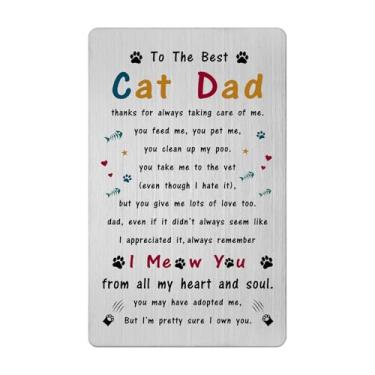 Imagem de Gezxin Cartão de Natal para pai gato - Presentes de aniversário de pai gato para amantes de gatos, dia dos namorados, dia dos pais, coisas de Páscoa