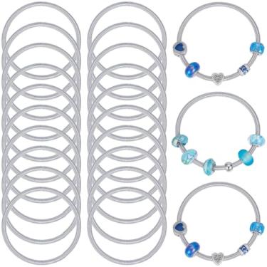 Imagem de SUNNYCLUE 1 caixa, 20 peças, pulseira de corrente de serpente de prata, pulseiras expansíveis, liga metálica a granel, mola ajustável, anel de amizade, pulseiras para fazer joias, artesanato,
