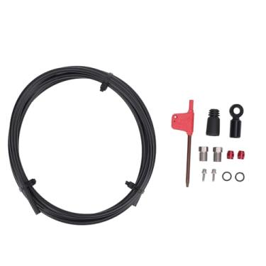 Imagem de Kit de Mangueira de Freio a Disco Hidráulico de Bicicleta, Kit de Montagem de Mangueira de Freio a Disco Hidráulico Verde-oliva para Montagem Plana Apex de Força Vermelha HRD