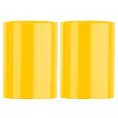 Imagem de Kit 2 Vasos Vitrificado Fibra De Vidro Milão P 50cm Vietnamita Luxo (Amarelo)