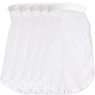 Imagem de Honritone Pacote com 5 meias de filtro de malha de nylon NMO 50/100/200/300 / 400 mícrons - anel de 17 polegadas por 45,7 cm de comprimento – Sacos de filtro de líquido de água para aquário,