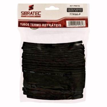 Imagem de Kit Tubos Termo Retrátil com 98 unidades - SIBRATEC, Preto