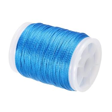 Imagem de PATIKIL Fio para servir corda arco arco arco 131 jardas/120 m, 0,02 pol. / 0,4 mm diâmetro fio para amarrar Peep Sight Nock composto recurvo, azul