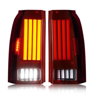 Imagem de Cenfeild Par de luzes traseiras de LED compatível com GMC Yukon e Yukon XL 2015-2020, luzes traseiras de freio, conjunto de luzes traseiras, alojamento preto, lente vermelha