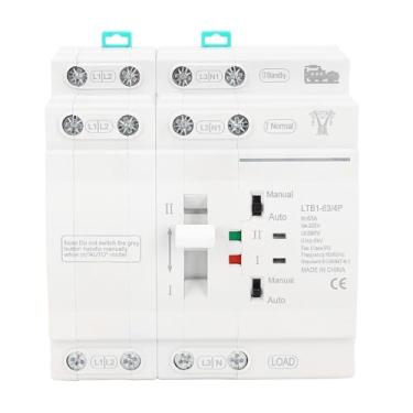 Imagem de Interruptor de Transferência Automática de Energia Ininterrupta de Potência Dupla 220V 63A 4P Mini ATS Din Rail Tipo para Distribuição de Energia Doméstica Caixa Rede Elétrica 50