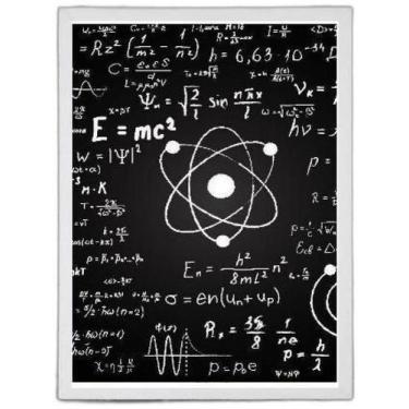 Imagem de Quadro Decorativo Física Átomo Equação 33X24Cm Vidro Preta - Quadros O