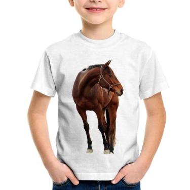 Imagem de Camiseta Infantil Cavalo Andaluz - Foca na Moda, Branco, 4