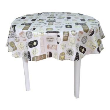 Imagem de Genérico, Toalha Redonda Térmica Tema Azeite De Oliva 1,40 De Diametro Nome do desenho:Azeite de Oliva;Cor:Creme