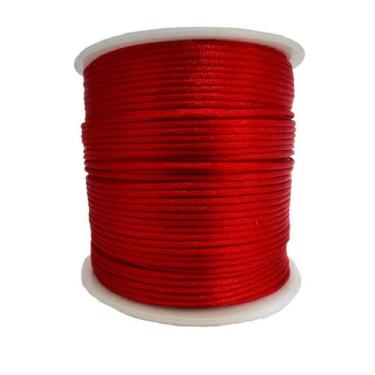 Imagem de Rolo Cordão Fio De Cetim Seda Rabo De Rato 1mm 50m - ArtePunto, Vermel