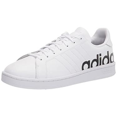 Imagem de adidas Tênis masculino de raquete Grand Court LTS, Branco/Preto/Branco, 8